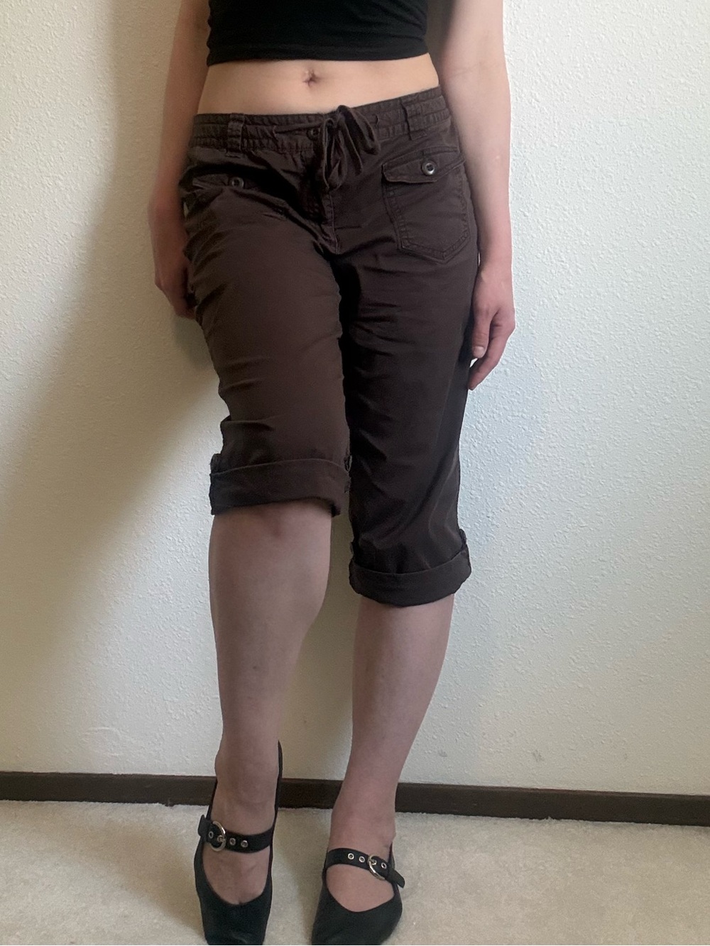 Y2K Style & Co Low Rise Cargo Capris McBling Gorpcore Grunge - Picture 3 of 11